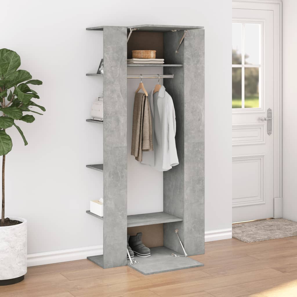 entrémøbel 97,5x37x99 cm konstrueret træ betongrå