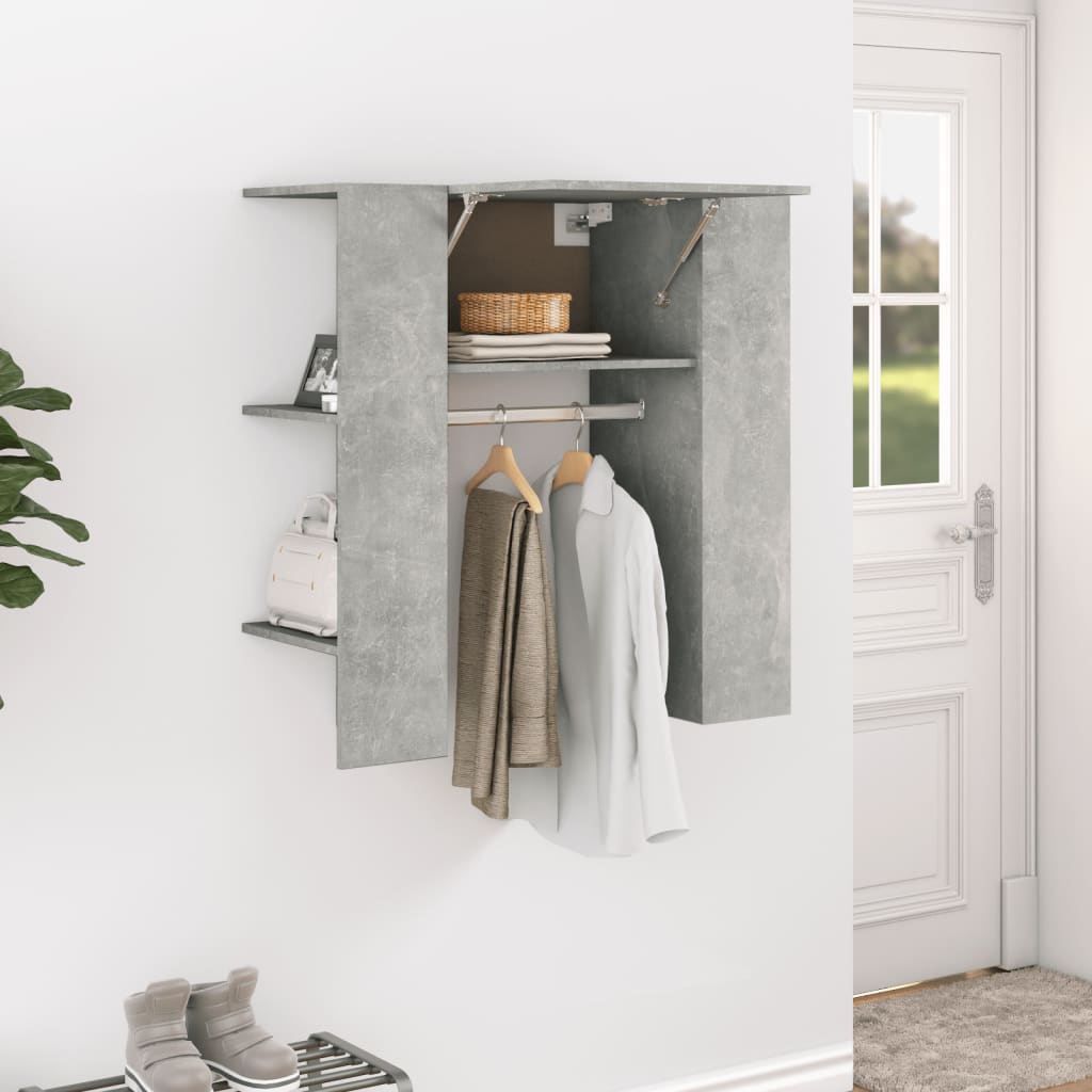entrémøbel 97,5x37x99 cm konstrueret træ betongrå