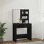 makeupbord med LED-lys 74,5x40x141 cm sort