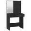 makeupbord med LED-lys 74,5x40x141 cm sort