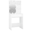 makeupbord med LED-lys 60x40x140 cm hvid