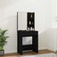 makeupbord med LED-lys 60x40x140 cm sort