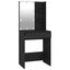 makeupbord med LED-lys 60x40x140 cm sort