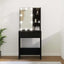 makeupbord med LED-lys 60x40x140 cm sort