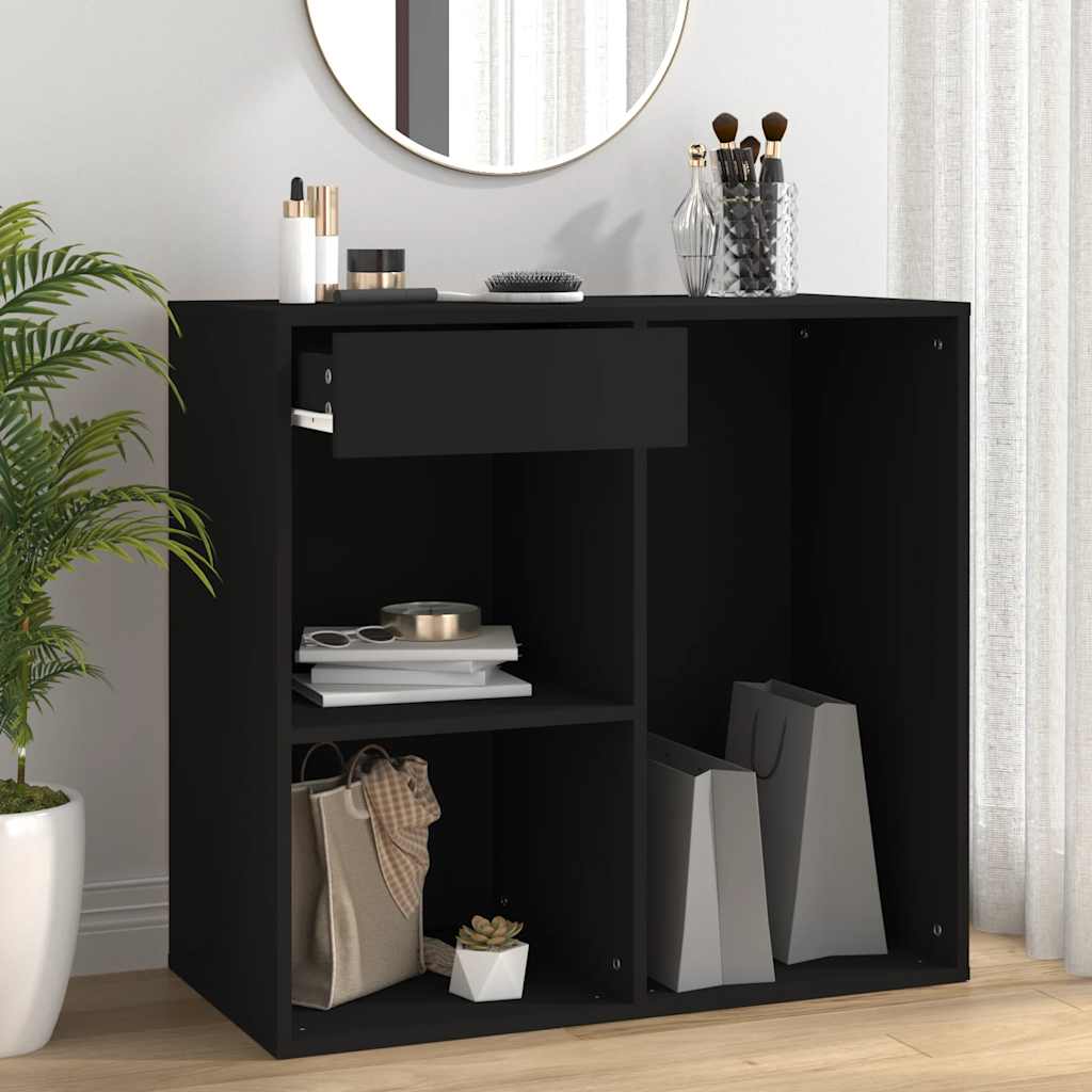 kosmetikskab 80x40x75 cm konstrueret træ sort billede
