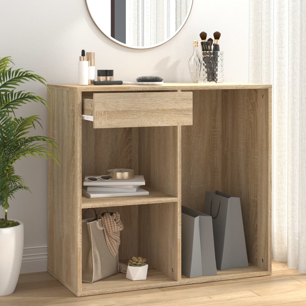 badeværelsesskab 80x40x75 cm konstrueret træ sonoma-eg billede