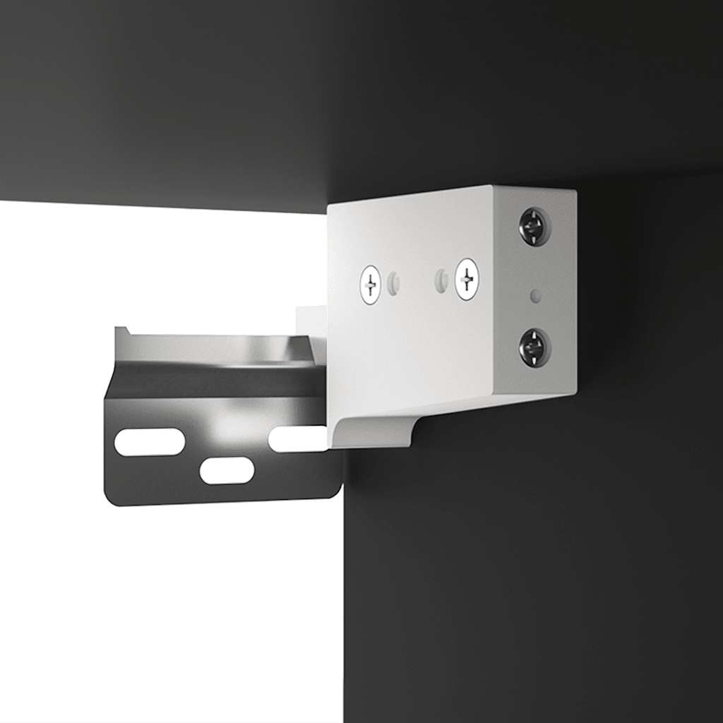spejlskab med LED-lys 76x15x55 cm sort