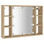spejlskab med LED-lys 76x15x55 cm sonoma-eg