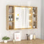 spejlskab med LED-lys 76x15x55 cm sonoma-eg
