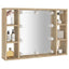 spejlskab med LED-lys 76x15x55 cm sonoma-eg