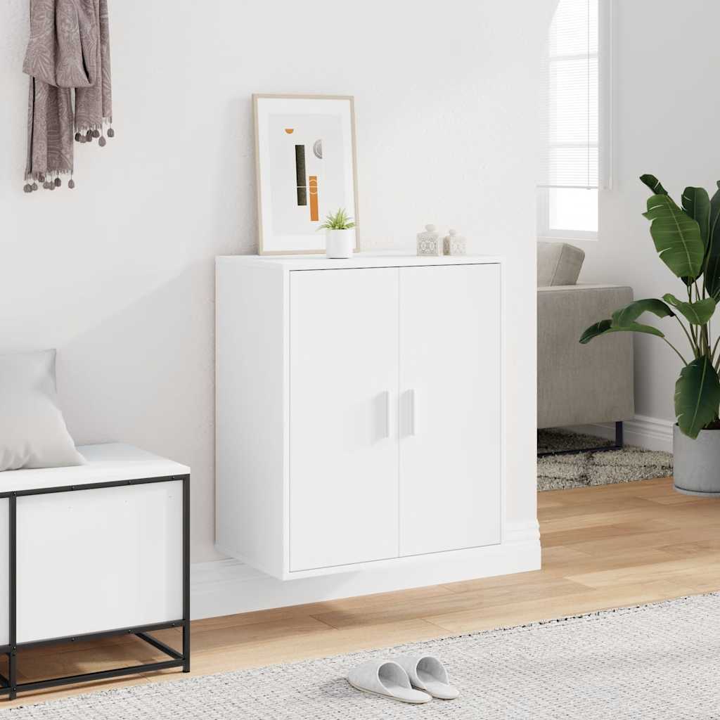 skoskab 60x35x70 cm konstrueret træ hvid