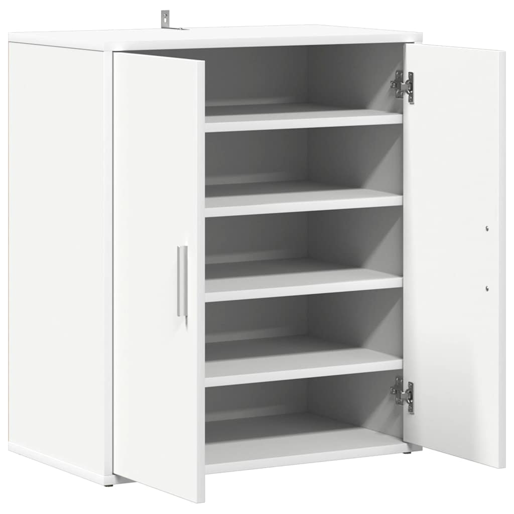 skoskab 60x35x70 cm konstrueret træ hvid
