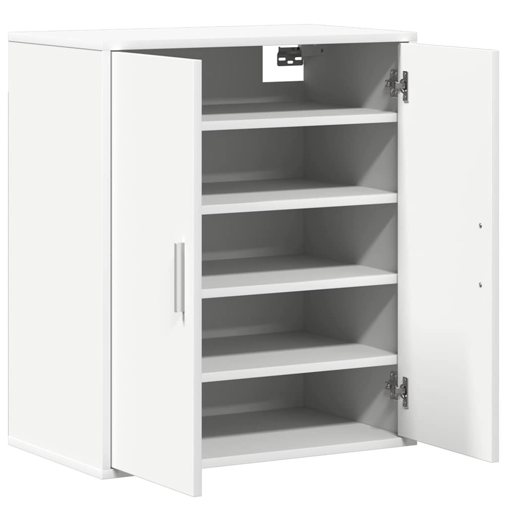 skoskab 60x35x70 cm konstrueret træ hvid