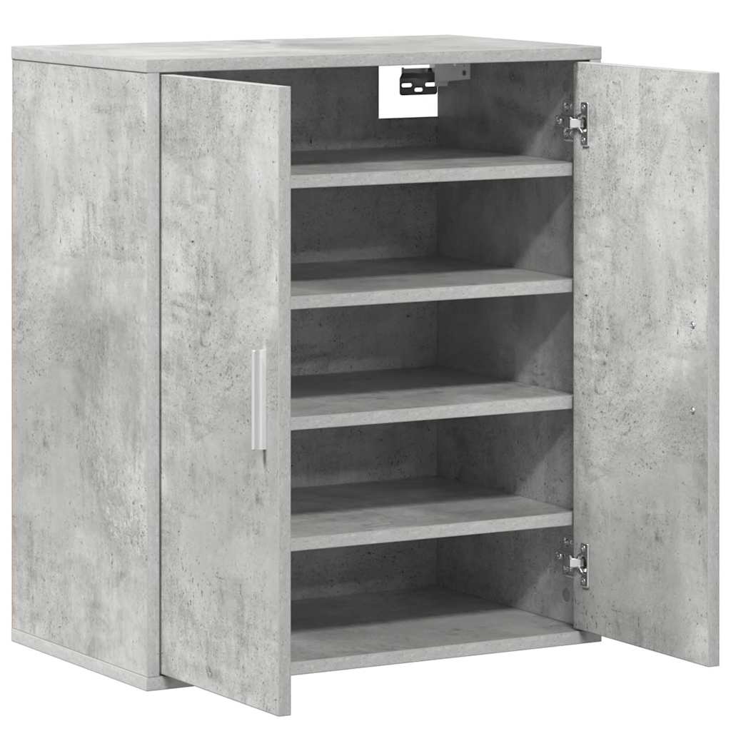skoskab 60x35x70 cm konstrueret træ betongrå