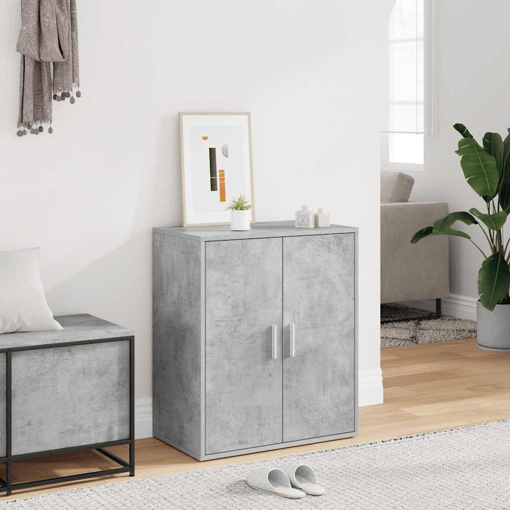 skoskab 60x35x70 cm konstrueret træ betongrå