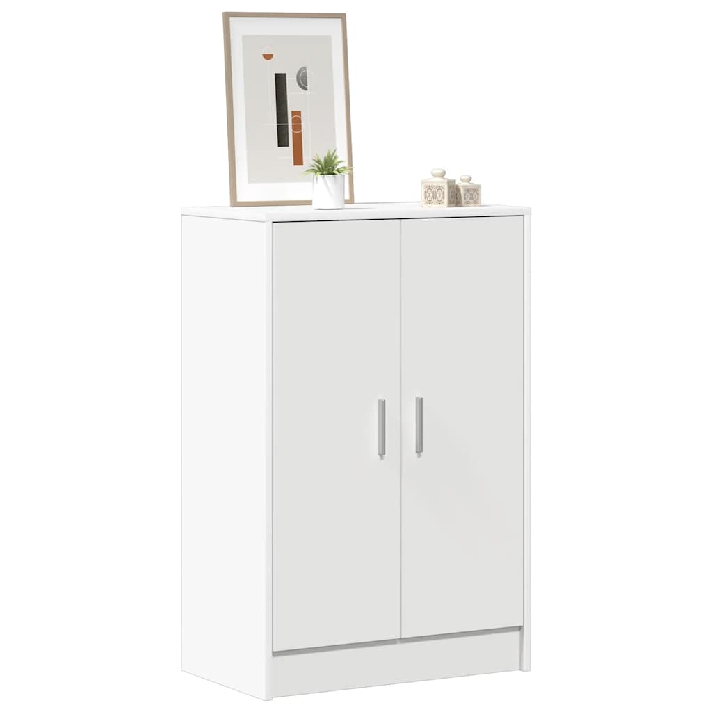 skoskab 60x35x92 cm konstrueret træ hvid