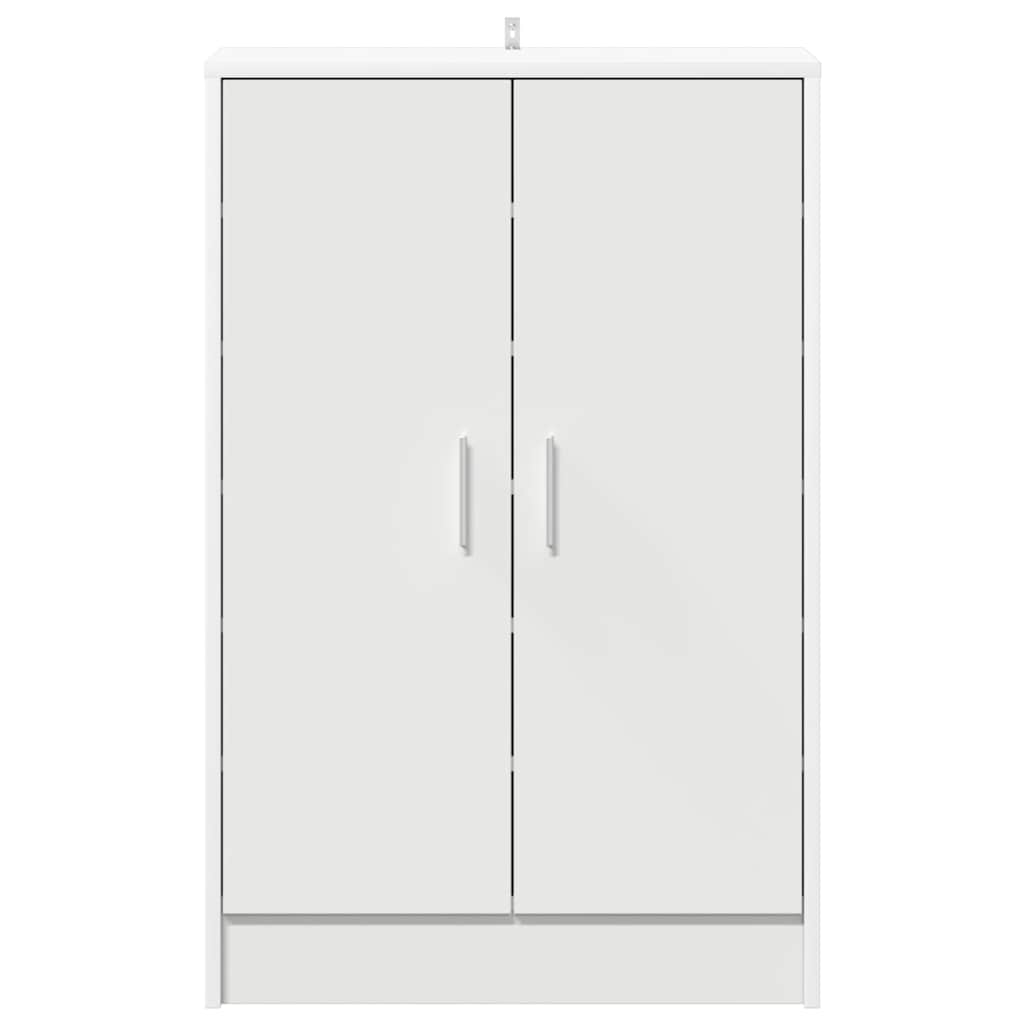 skoskab 60x35x92 cm konstrueret træ hvid