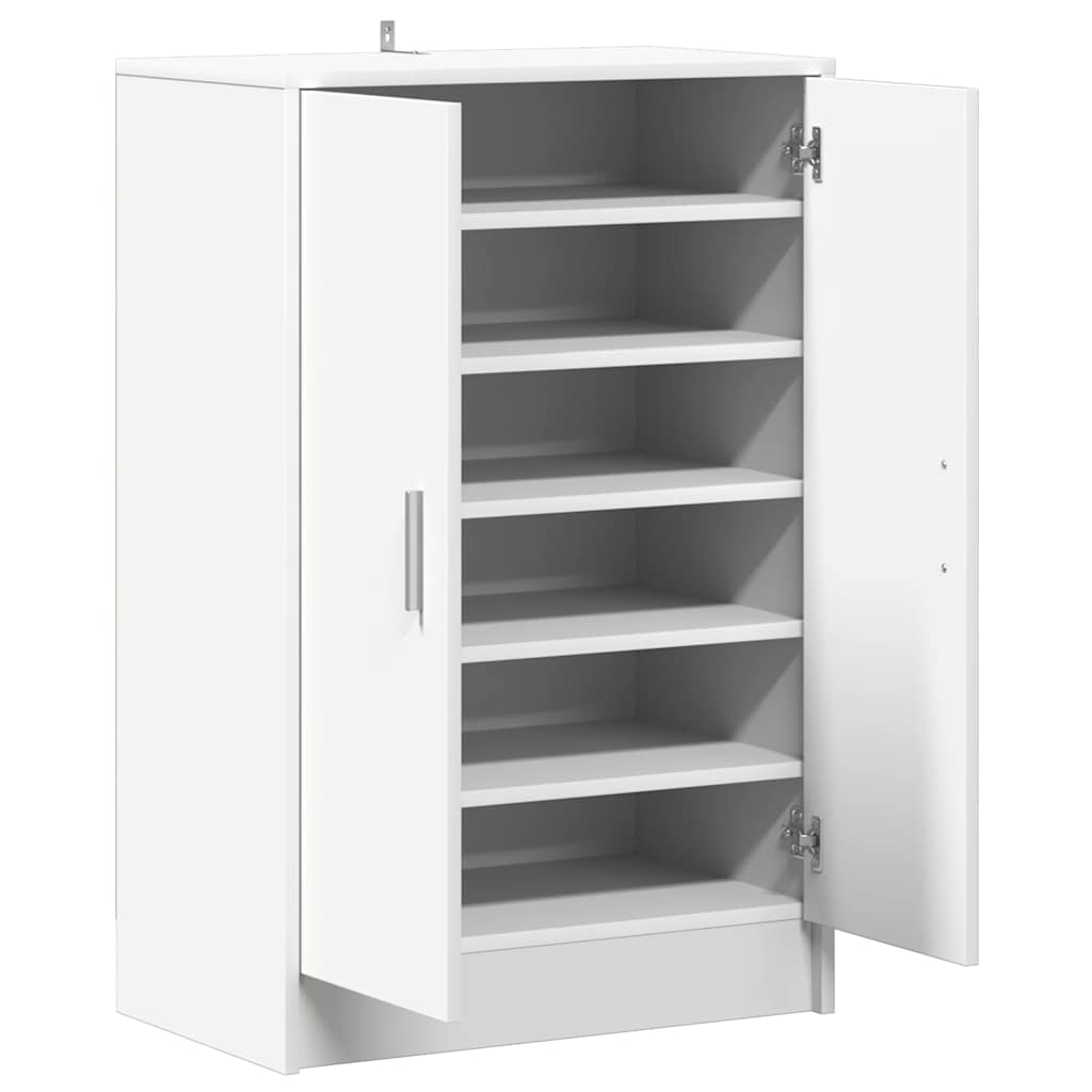 skoskab 60x35x92 cm konstrueret træ hvid