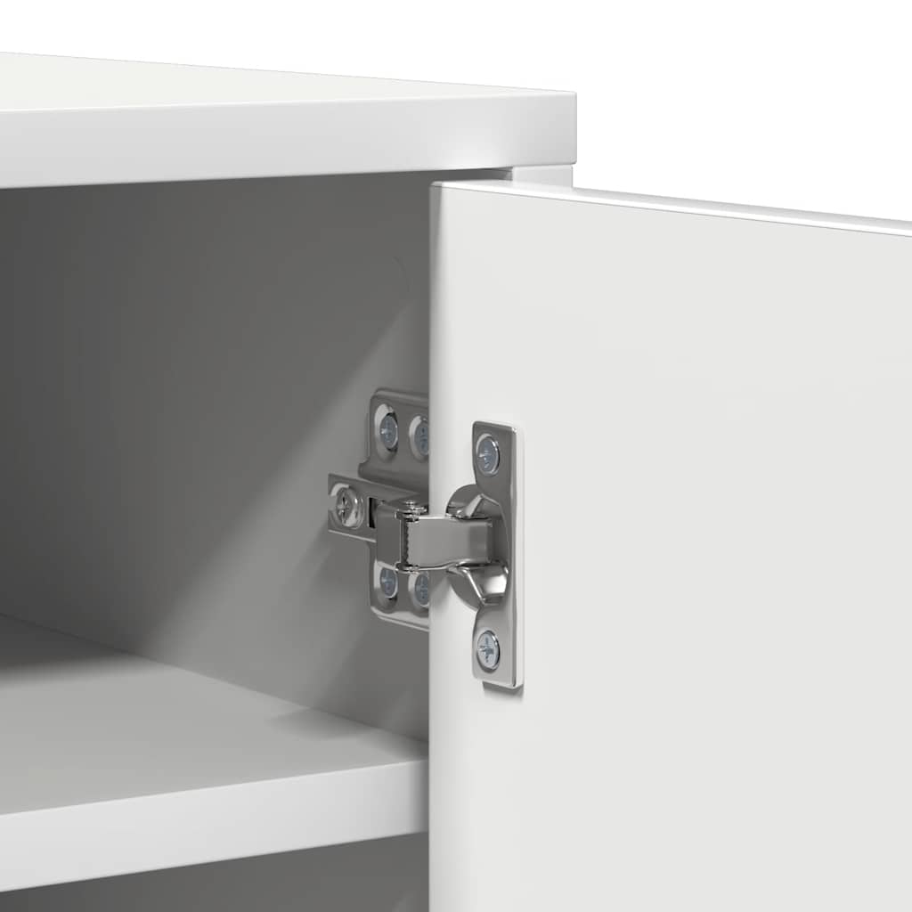 skoskab 60x35x92 cm konstrueret træ hvid