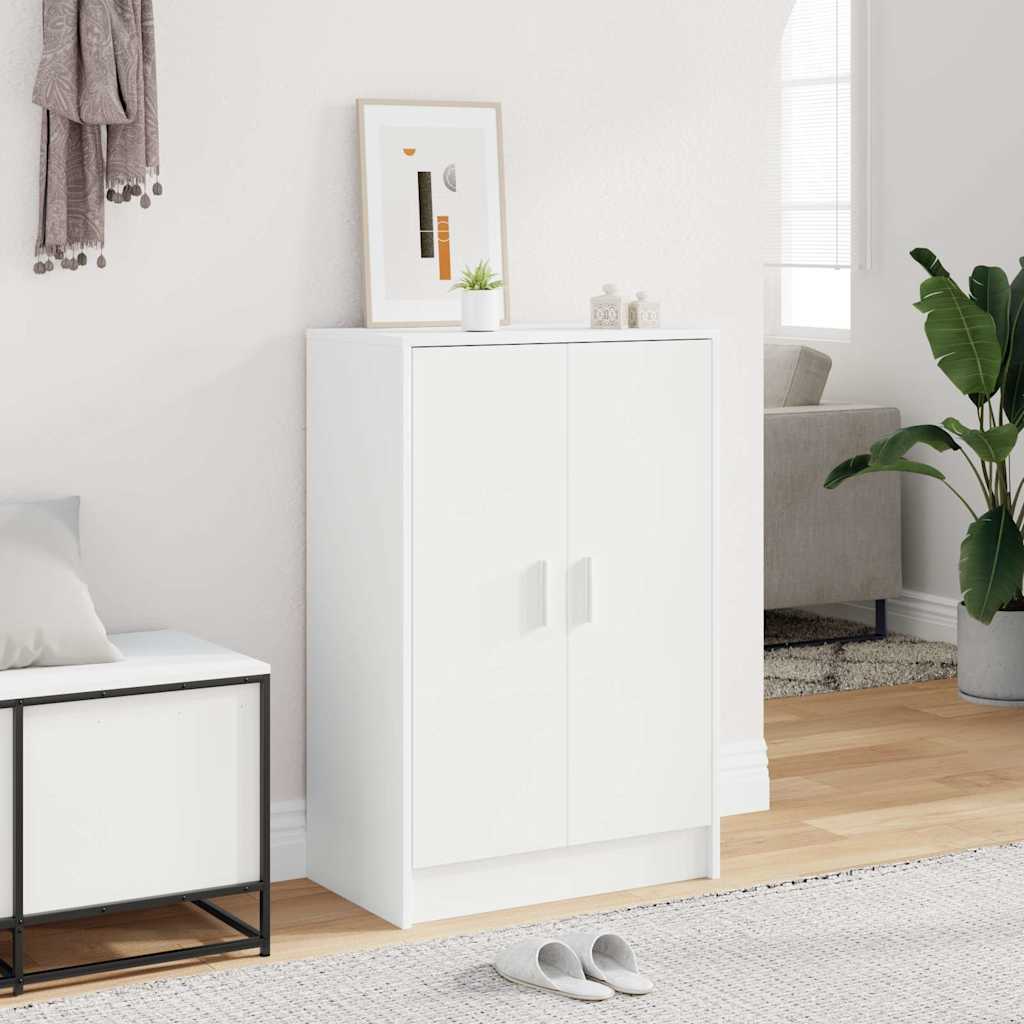 skoskab 60x35x92 cm konstrueret træ hvid