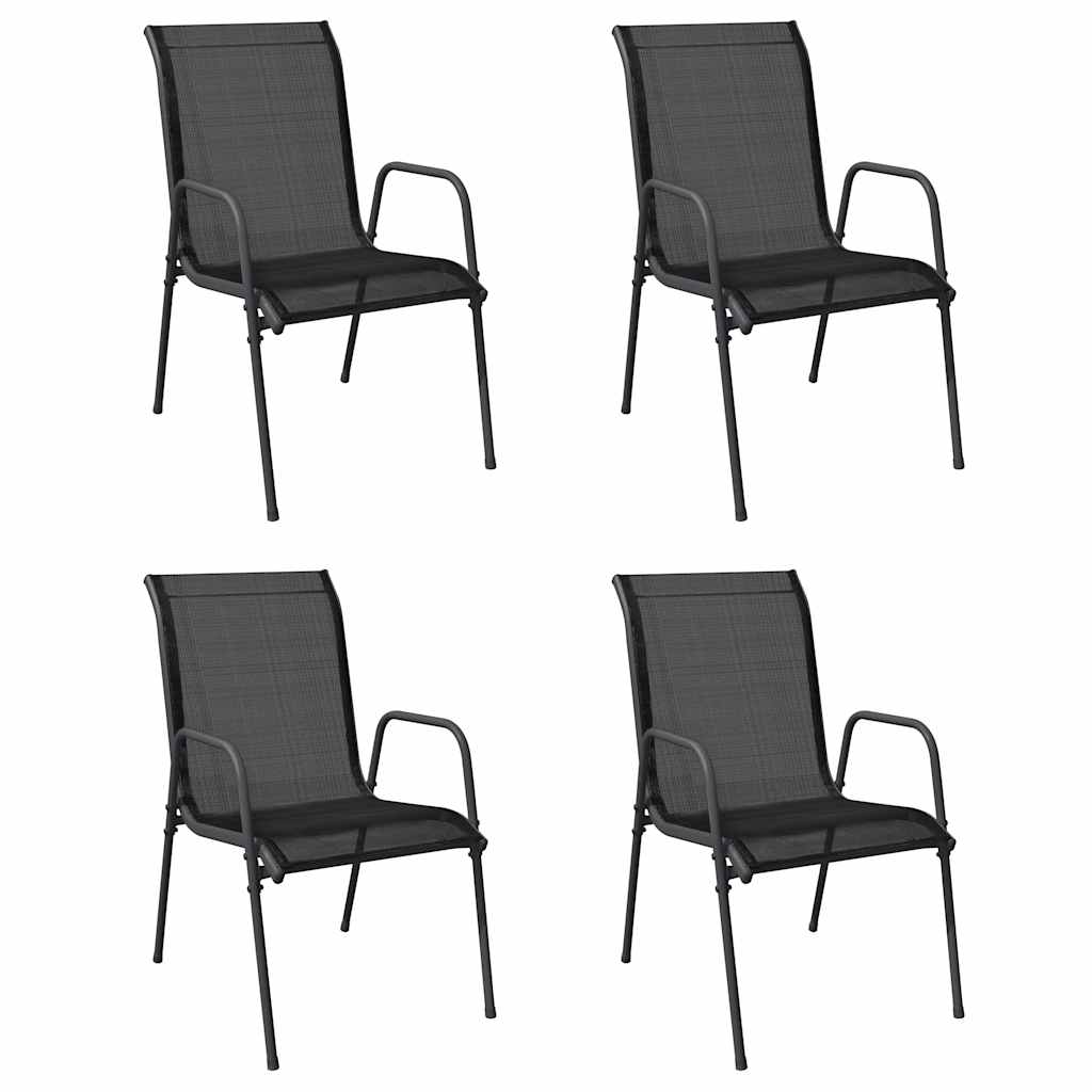 havestole 4 stk. stål og textilene sort
