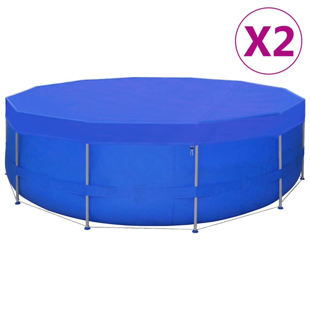 poolovertræk 2 stk. 460 cm 90 g/m² PE rundt billede