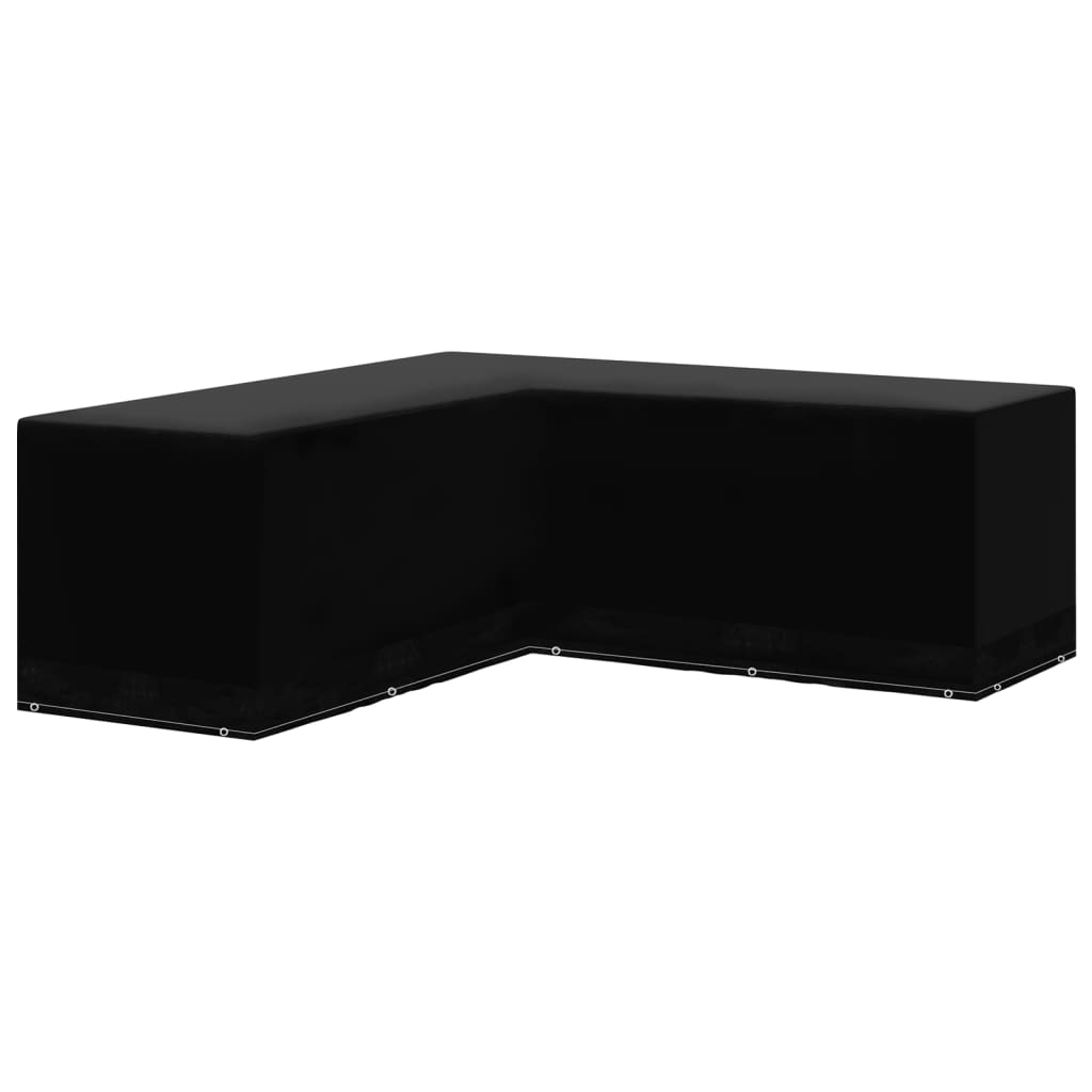 havemøbelovertræk 2 stk. L-formet 12 snørehuller 250x250x90 cm