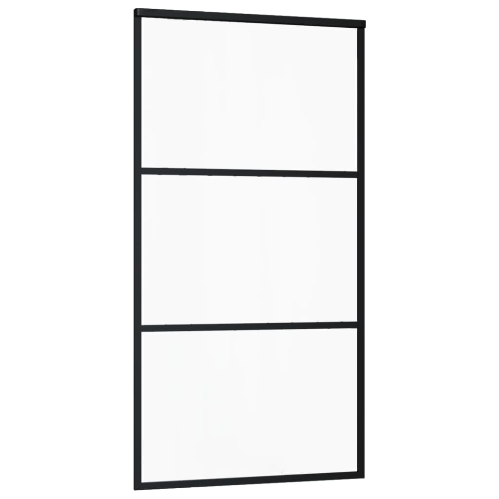 skydedør m. monteringssæt 102x205 cm sikkerhedsglas og aluminium