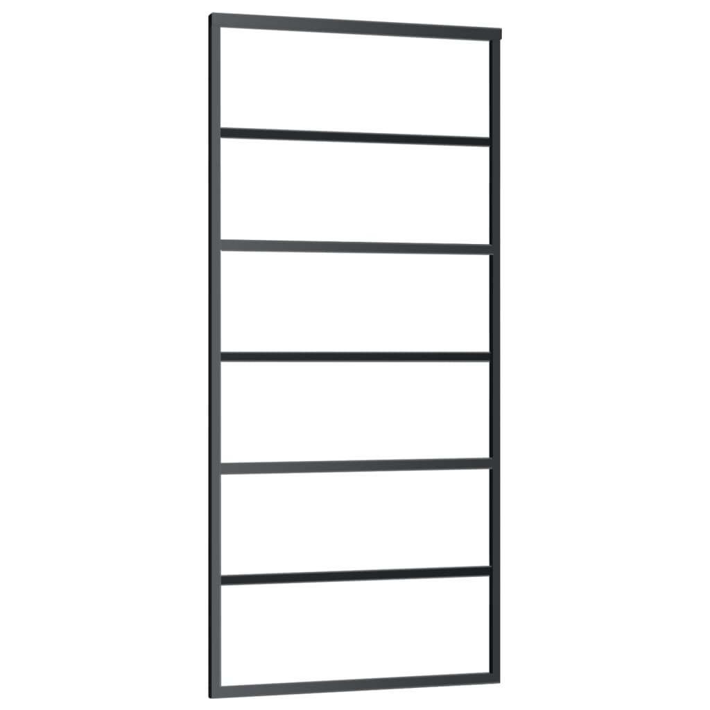 skydedør m. monteringssæt 90x205 cm sikkerhedsglas og aluminium