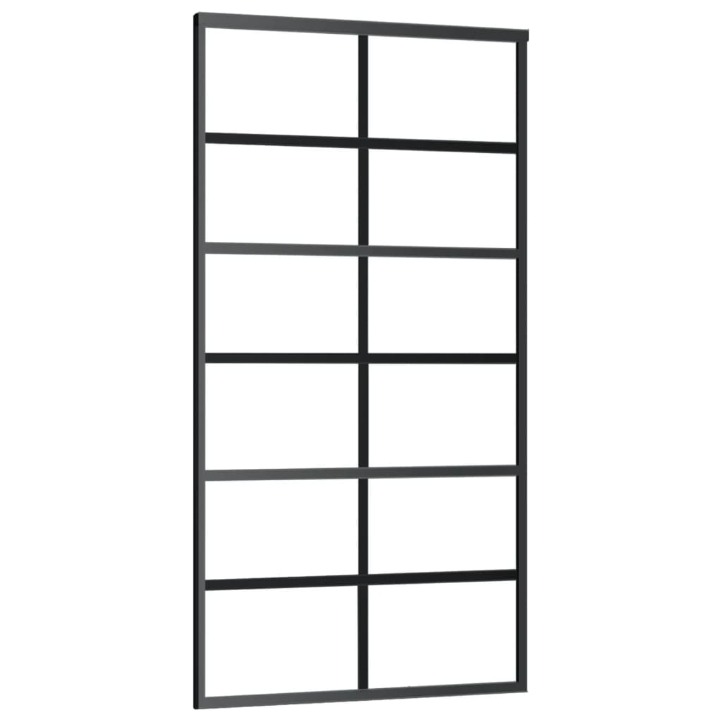 skydedør m. monteringssæt 102x205 cm sikkerhedsglas og aluminium