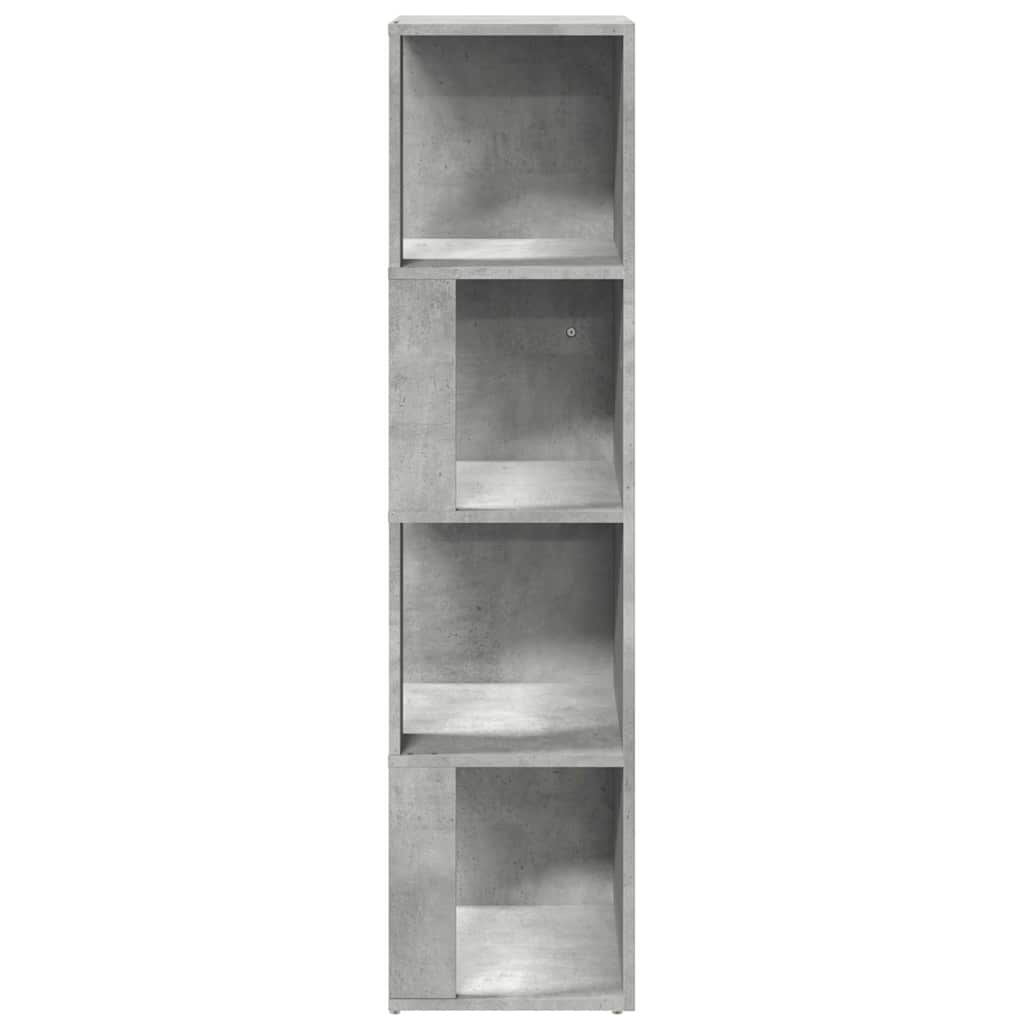hjørnereol 33x33x132 cm konstrueret træ betongrå