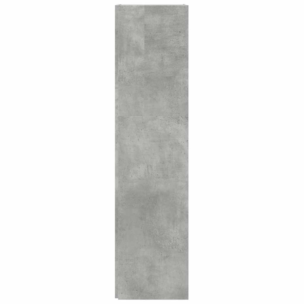 hjørnereol 33x33x132 cm konstrueret træ betongrå