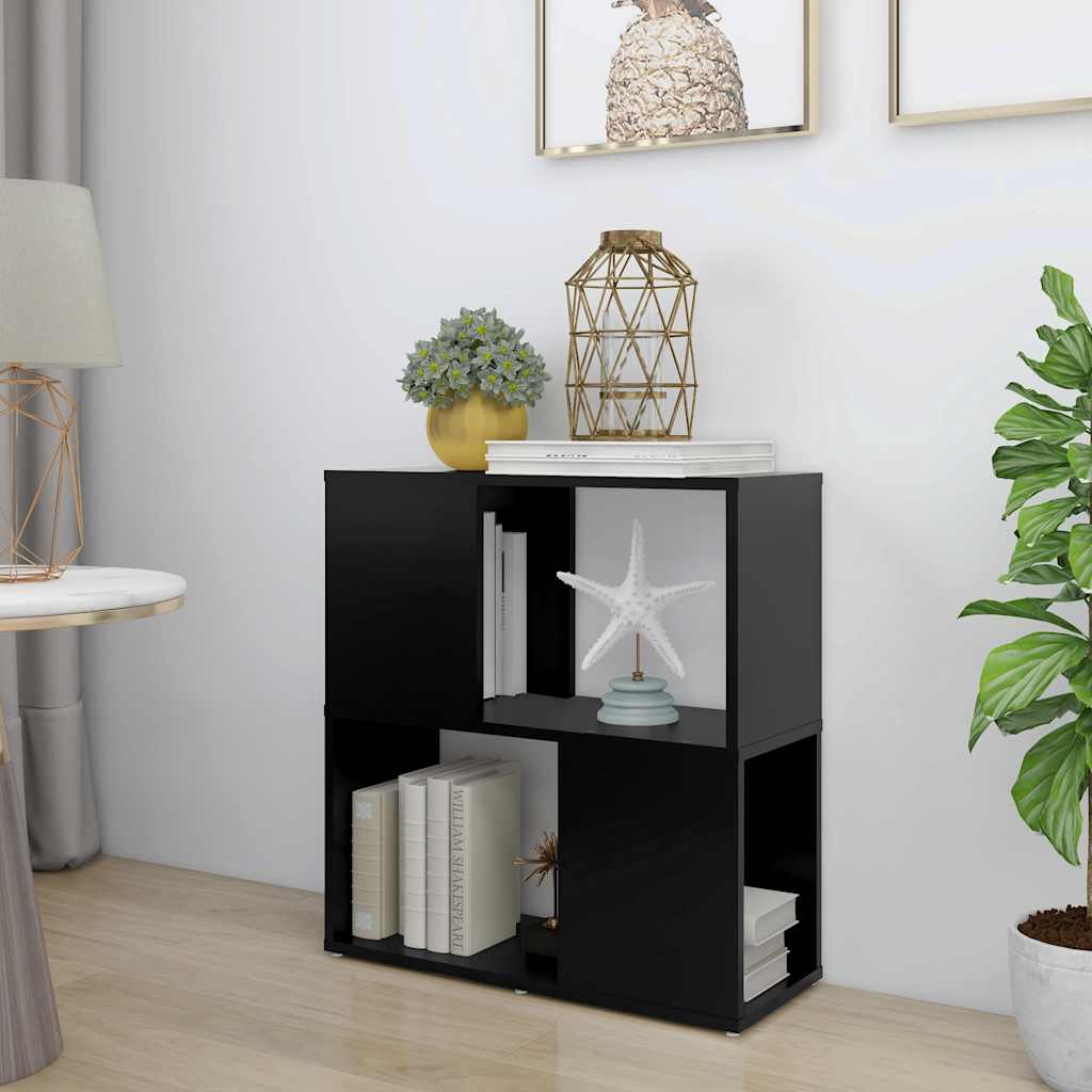Bogreol i konstrueret træ - 60 × 24 × 63 cm, sort