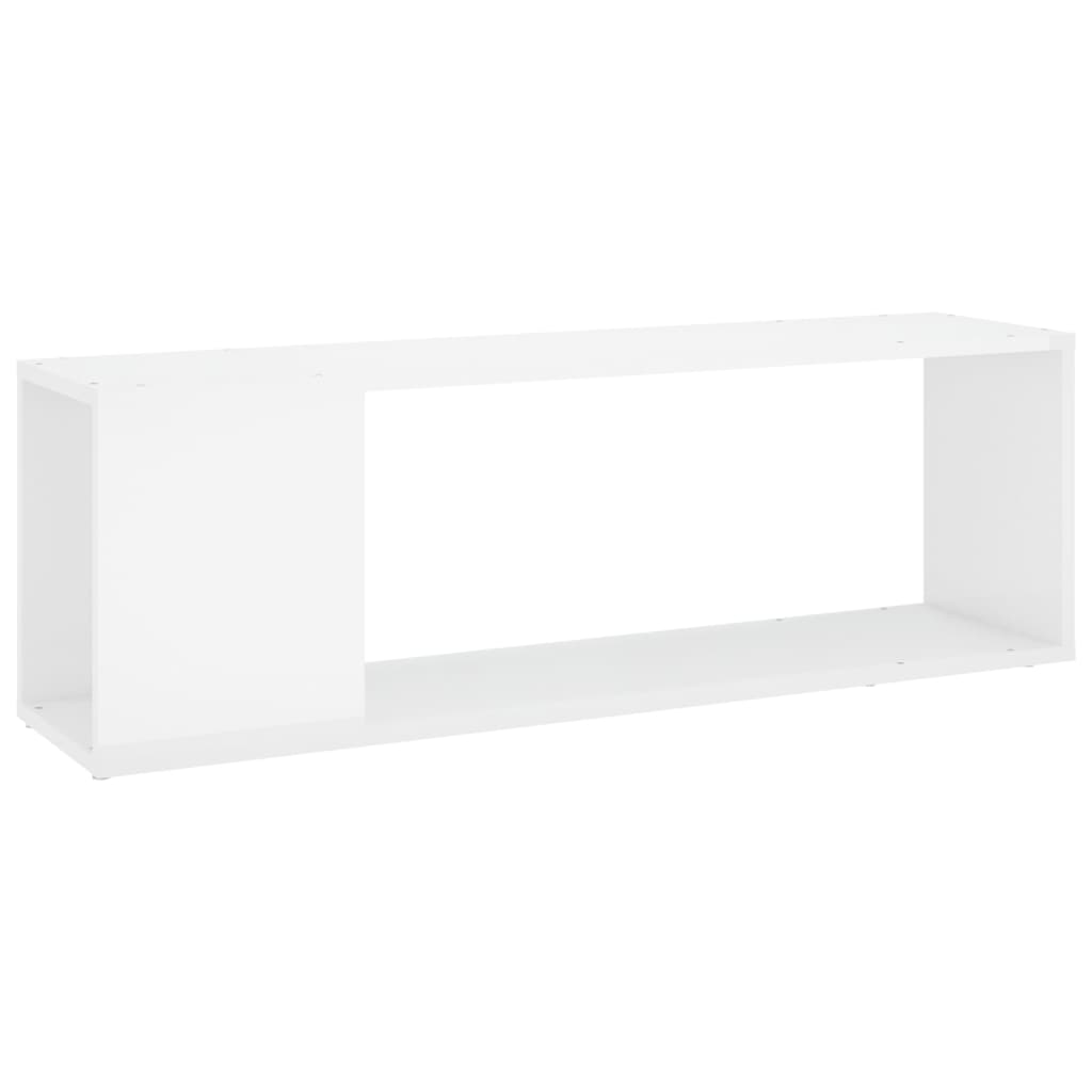 tv-bord 100x24x32 cm konstrueret træ hvid højglans