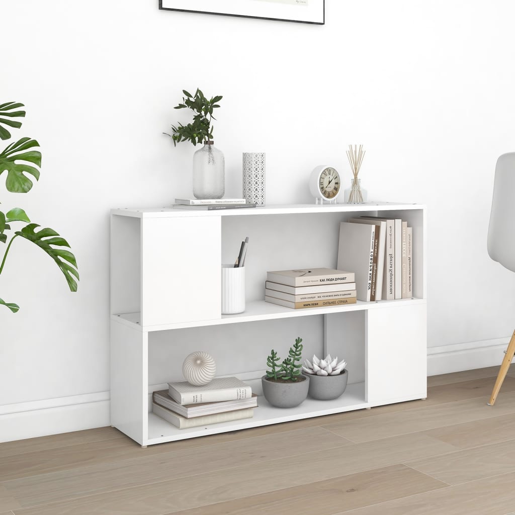 bogreol 100x24x63 cm konstrueret træ hvid billede