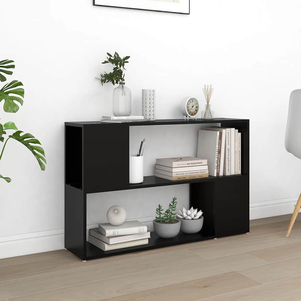 bogreol 100x24x63 cm konstrueret træ sort billede