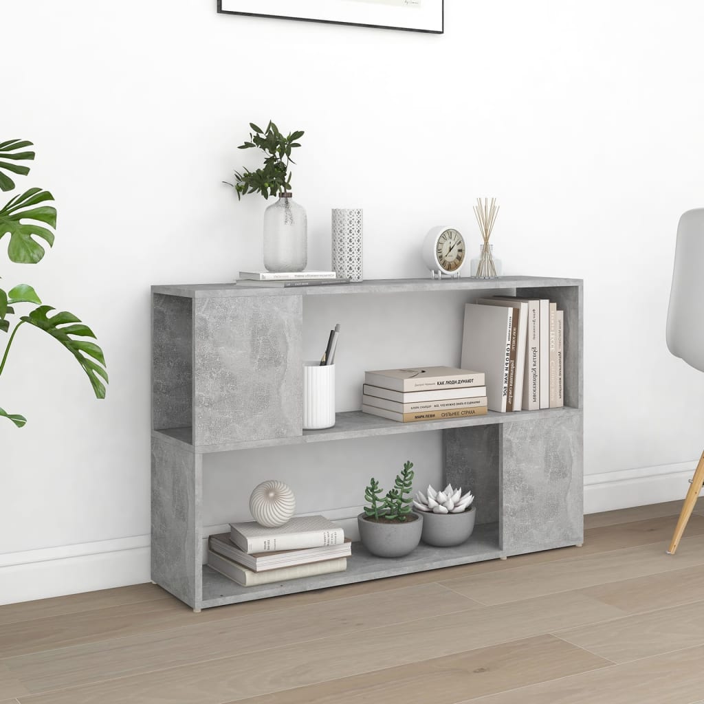 bogreol 100x24x63 cm konstrueret træ betongrå billede