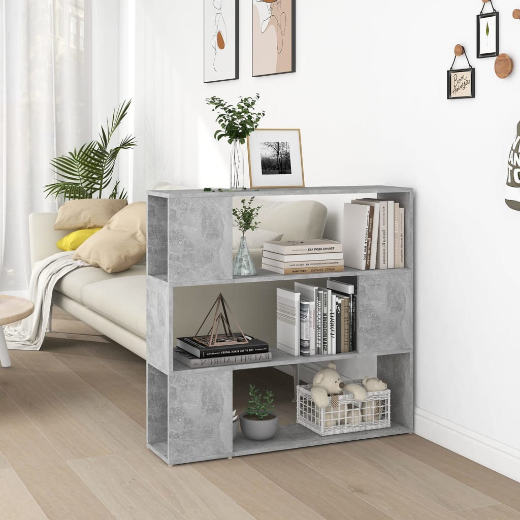 vidaXL bogreol/rumdeler 100x24x94 cm konstrueret træ betongrå