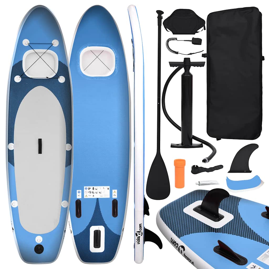 oppusteligt paddleboardsæt 360x81x10 cm havblå billede