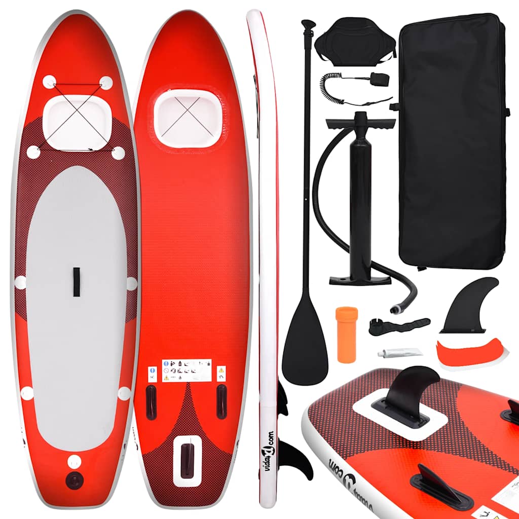 oppusteligt paddleboardsæt 360x81x10 cm rød billede