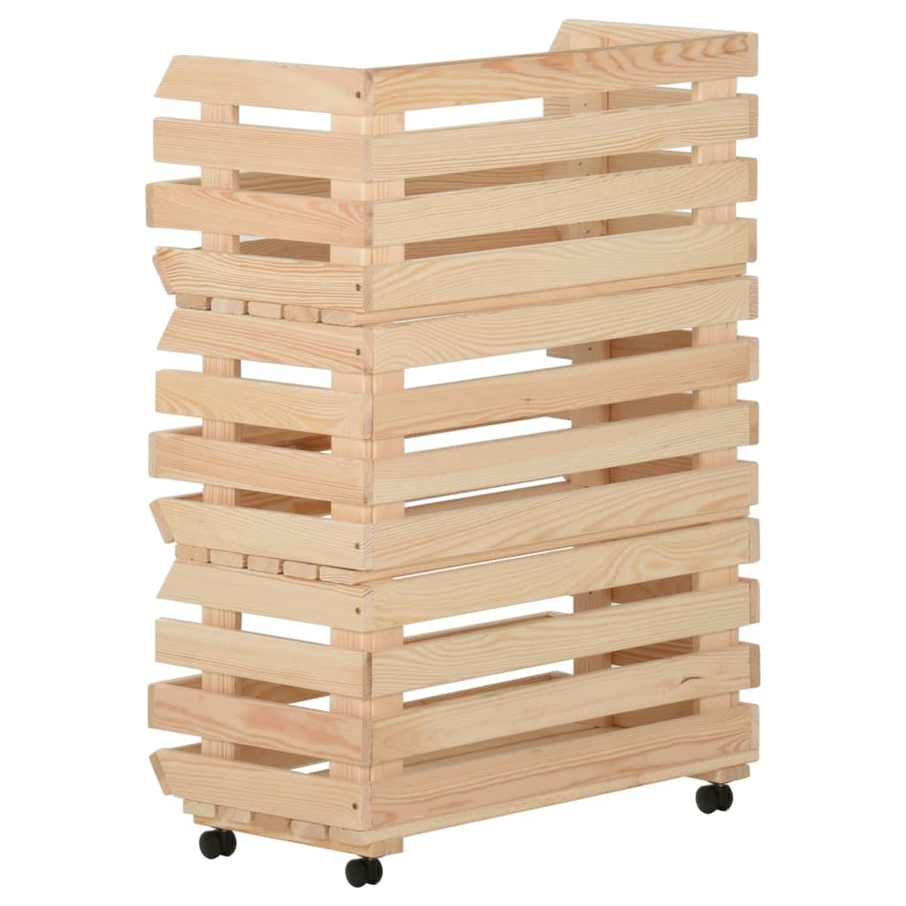 grøntsagsvogn 57x30x80 cm massivt fyrretræ