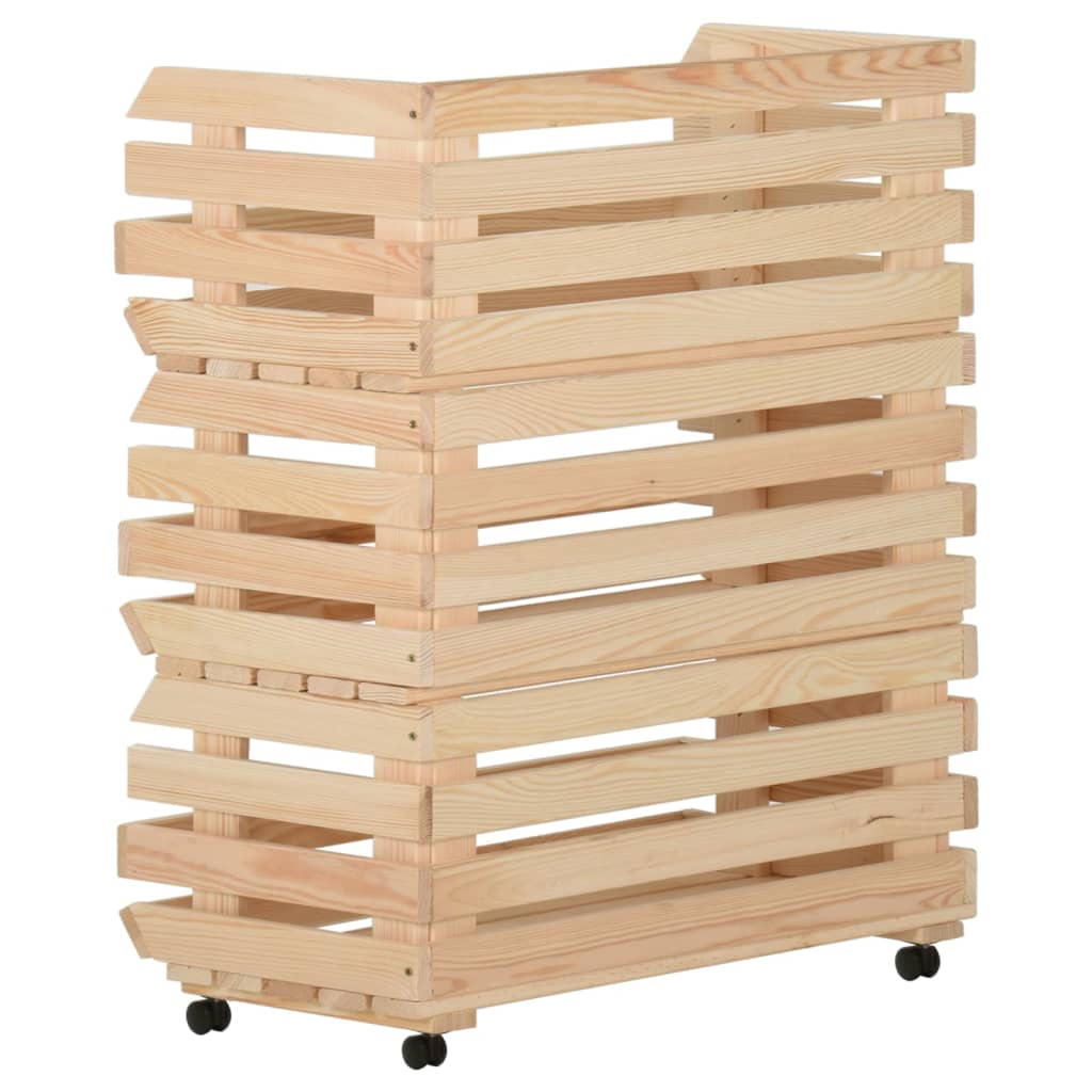 grøntsagsvogn 77x30x80 cm massivt fyrretræ