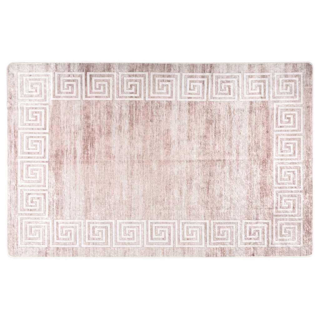 gulvtæppe 160x230 cm skridsikkert og vaskbart beige