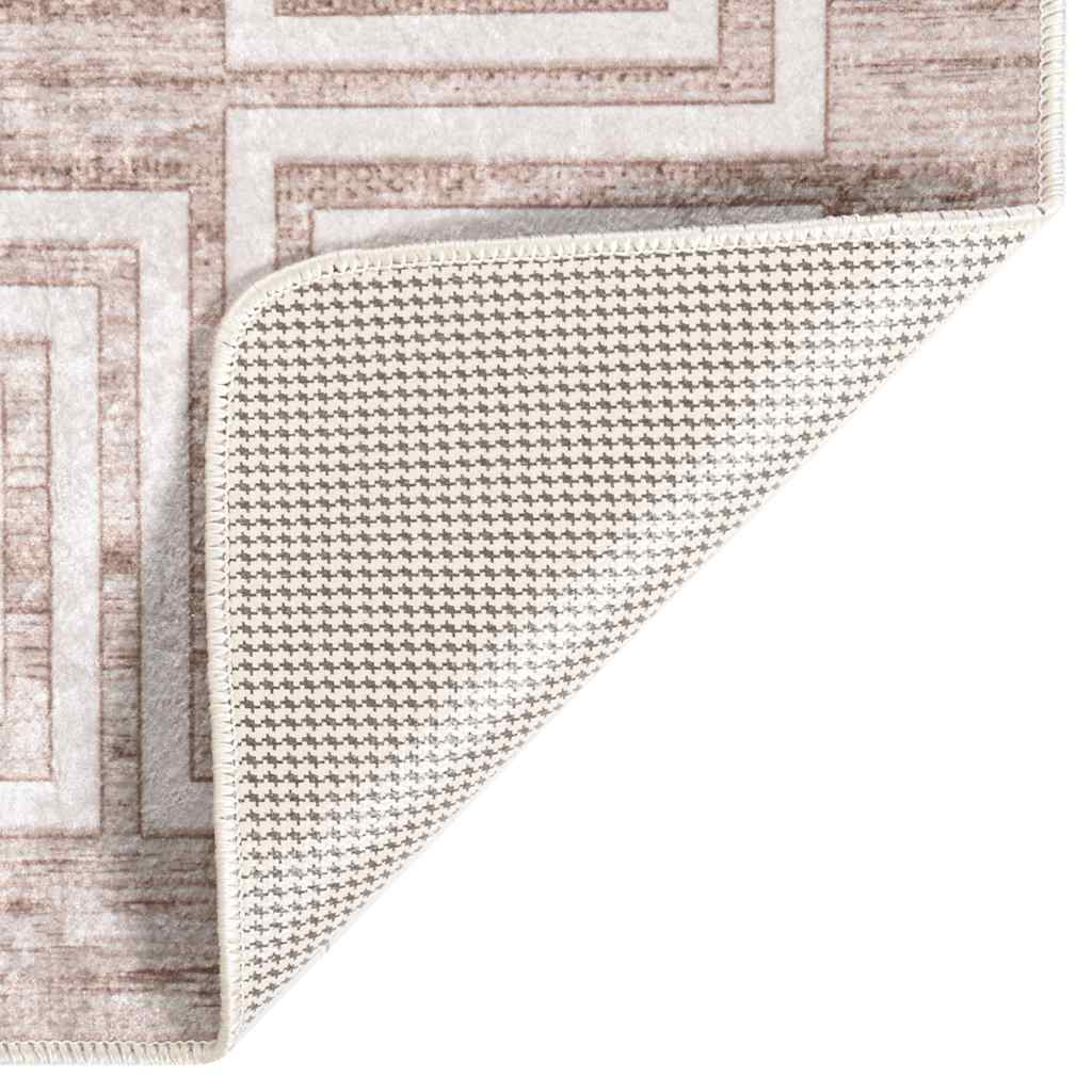 gulvtæppe 160x230 cm skridsikkert og vaskbart beige