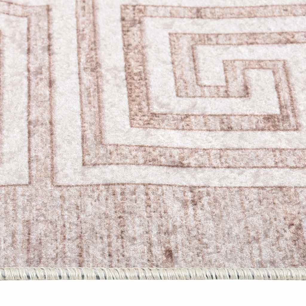 gulvtæppe 160x230 cm skridsikkert og vaskbart beige