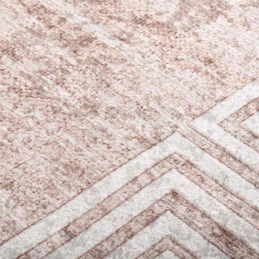 gulvtæppe 160x230 cm skridsikkert og vaskbart beige