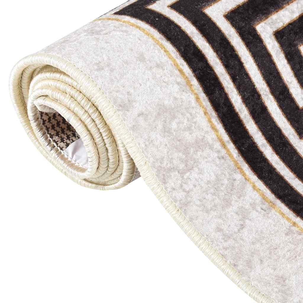 gulvtæppe 160x230 cm vaskbart lys beige