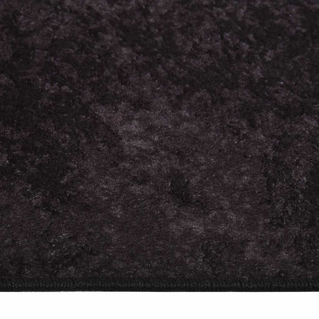 gulvtæppe 190x300 cm vaskbart antracitgrå