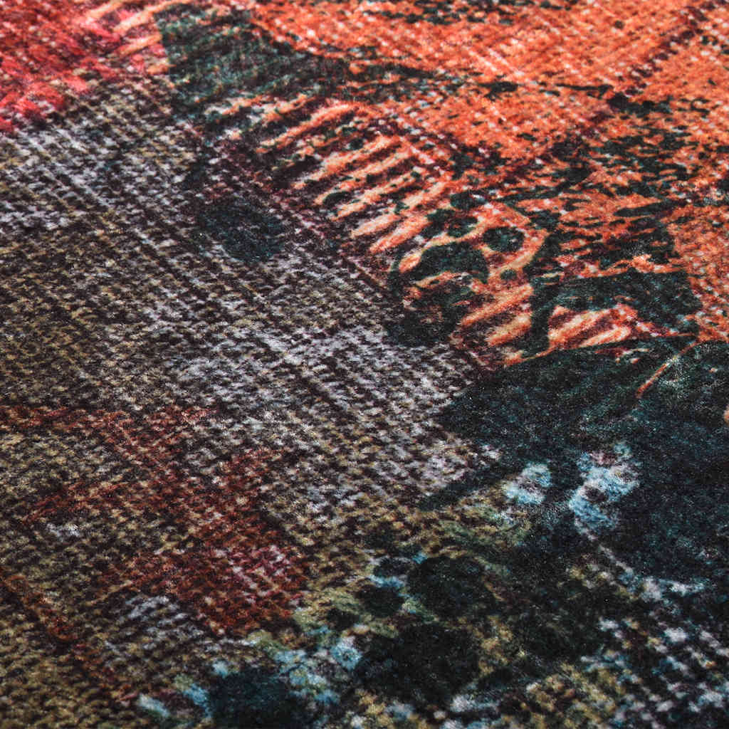 gulvtæppe 80x150 cm vaskbart patchworkdesign