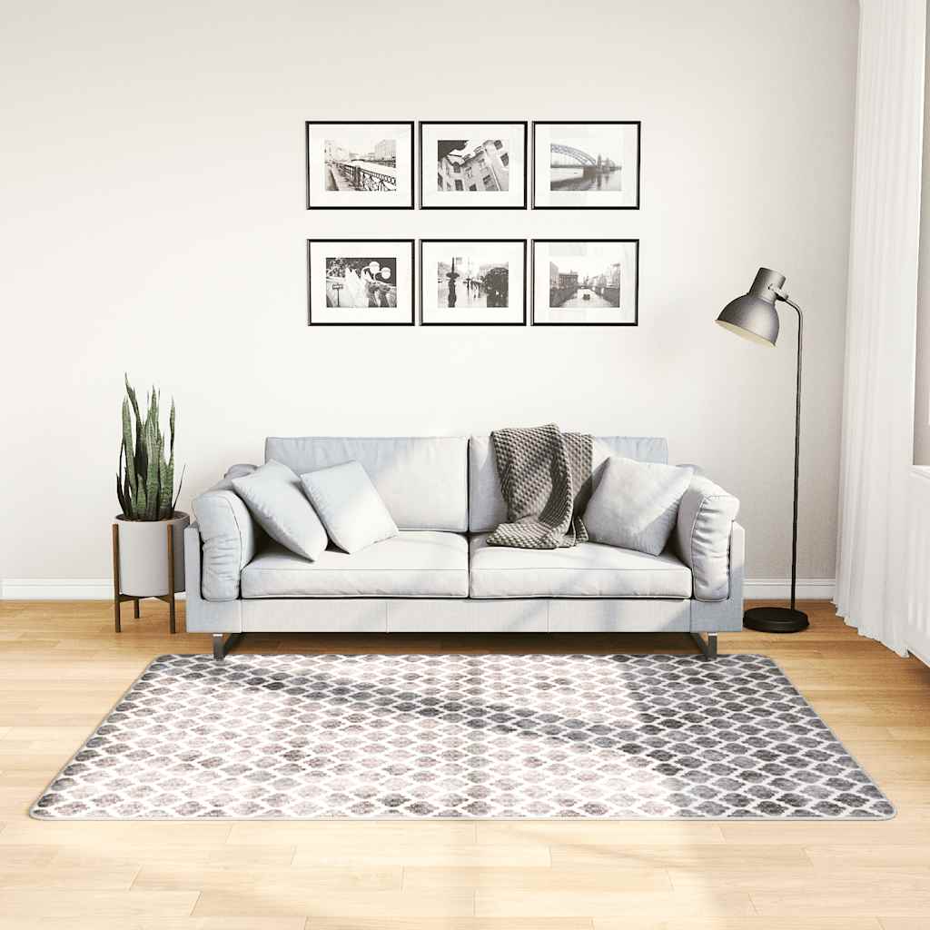 gulvtæppe 120x180 cm vaskbart flerfarvet billede